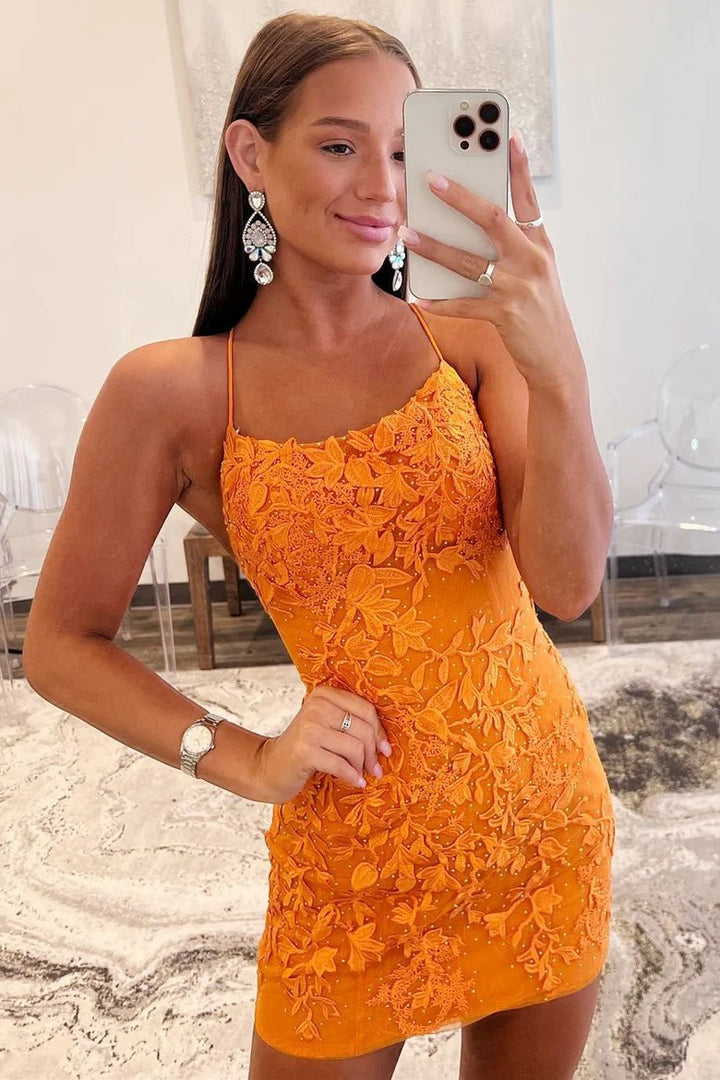 Lumidress Elegant Lace Appliqued Bodycon Mini Dress for Party & Cocktail