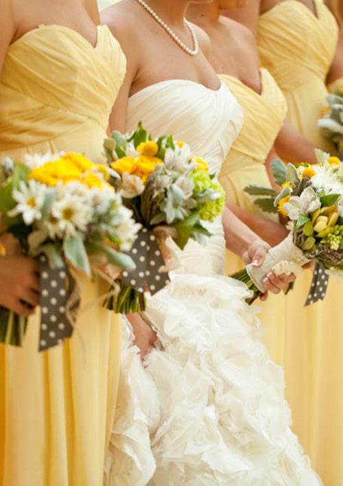 Lumidress Yellow Sweetheart Pleated A-Line Floor-Length Bridesmaid Dresses