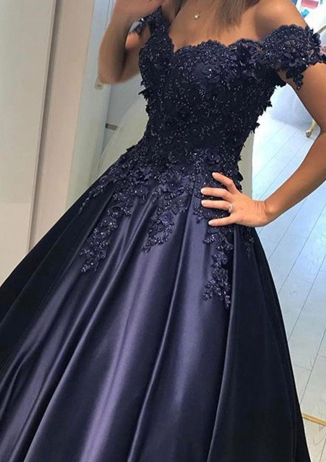 Lumidress Burgundy Satin Off-the-Shoulder Princess Prom Gown with Beaded Details