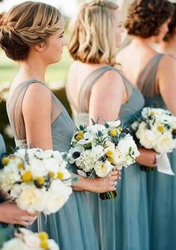 Lumidress Elegant Tulle A-Line Princess Bridesmaid Dress with Pleated