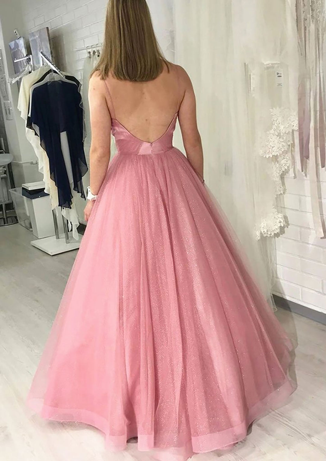Lumidress Sparkling Ball Gown Prom Dress with Pleated Tulle – Floor-Length
