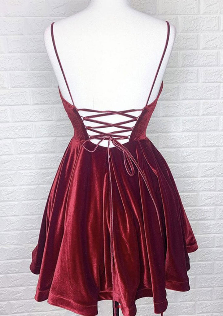 Lumidress Glamorous Velvet A-Line Short Homecoming Dress