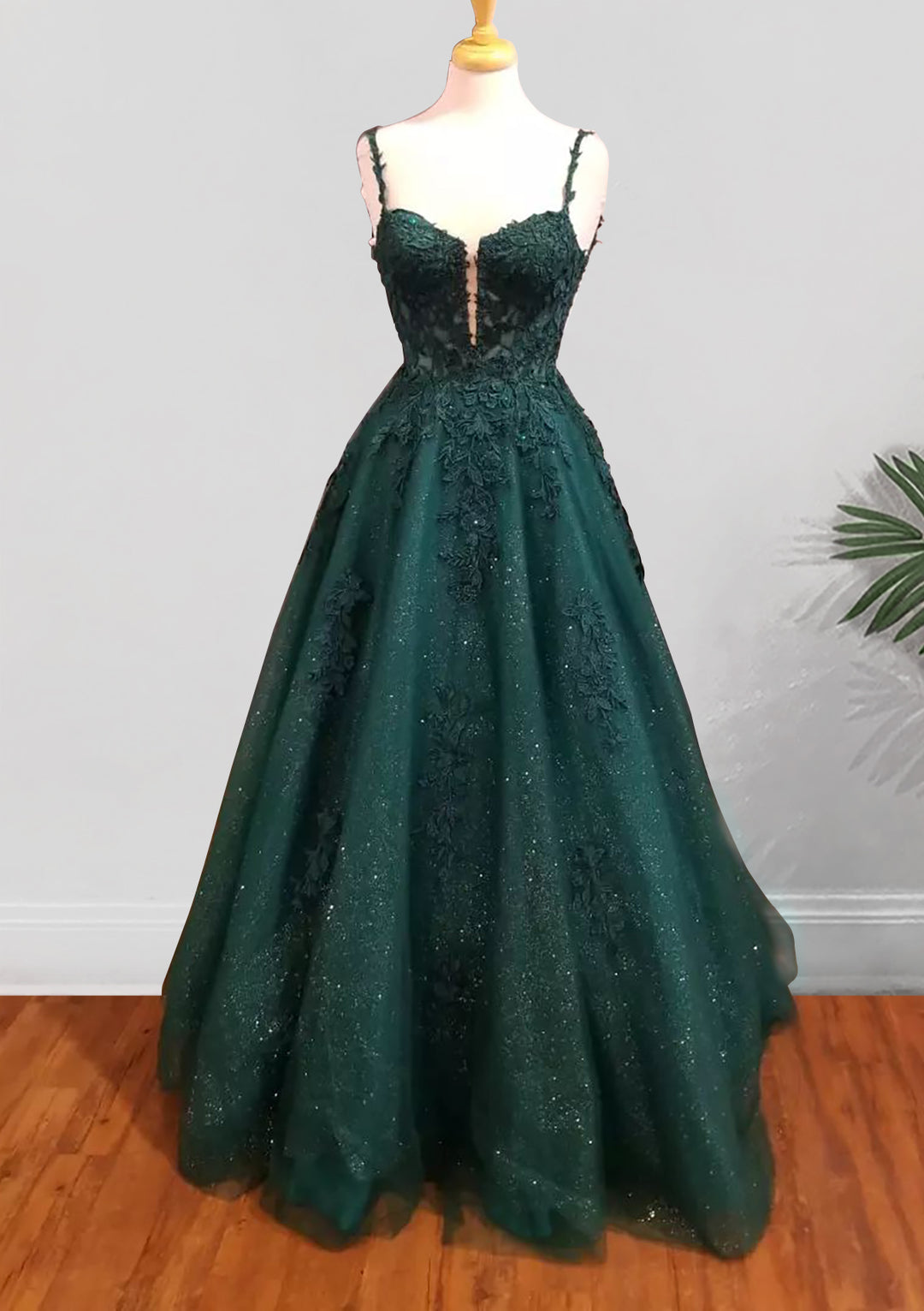 Lumidress Sparkling A-Line Sweetheart Tulle Prom Dress with Beaded Appliqués