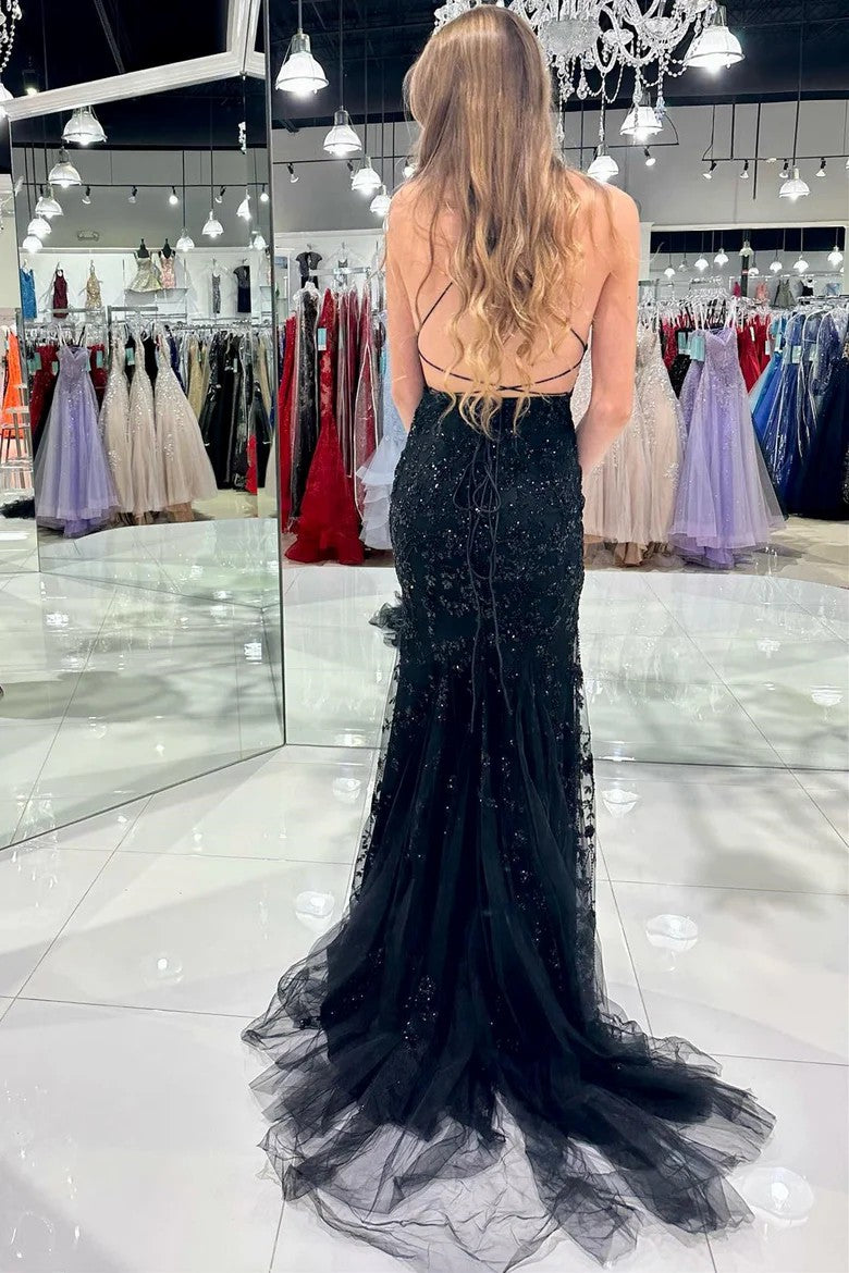 Lumidress Glamorous Red Tulle Mermaid Dress with Appliques and Corset Back