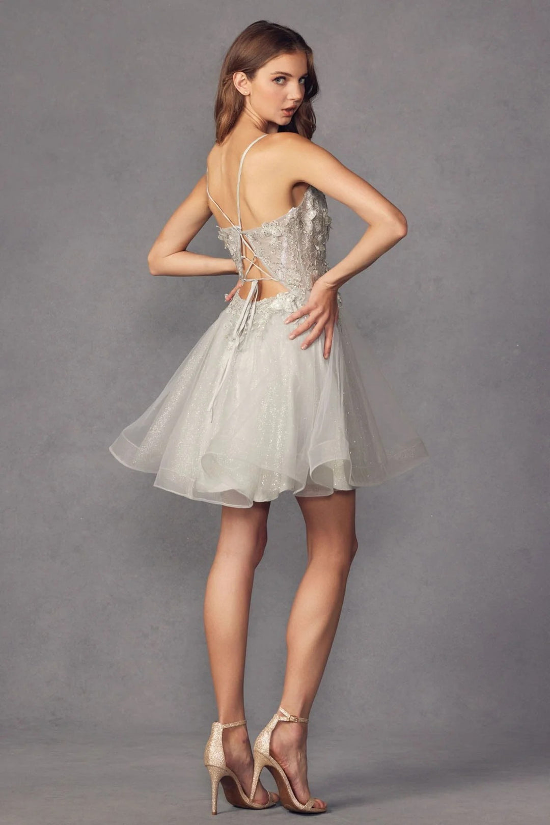Lumidress Sleeveless 3D Butterfly Short Dress with Spaghetti Straps