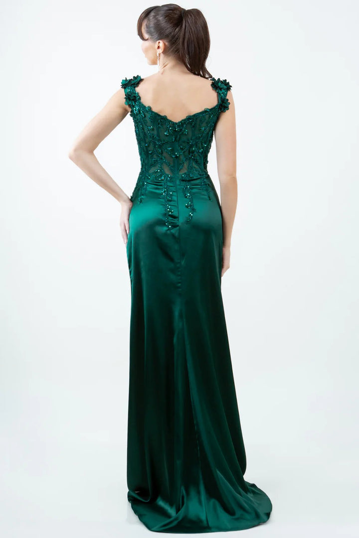 Lumidress Red Elegance Off-Shoulder Embroidered Satin Prom&Evening Gown