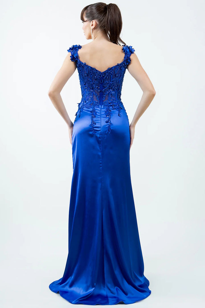 Lumidress Red Elegance Off-Shoulder Embroidered Satin Prom&Evening Gown