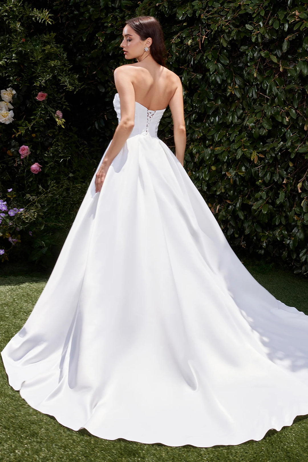 Lumidress Satin Strapless Sweetheart Neck Bridal Ball Gown