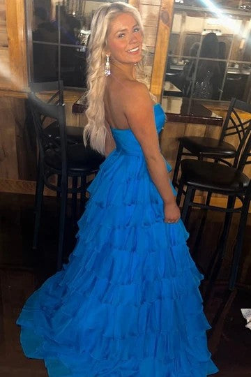 Lumidress Strapless Sweetheart Layered A-Line Prom Dress
