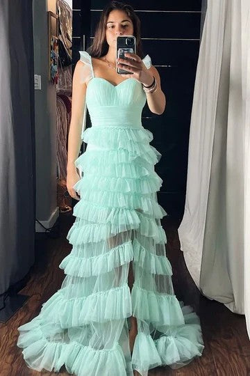 Lumidress Ethereal Sweetheart Tiered Tulle A-Line Prom Dress