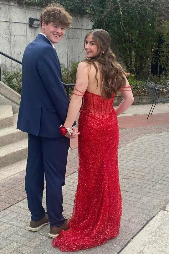 Lumidress Stunning Off-the-Shoulder Sequin Glitter Long Prom Dress