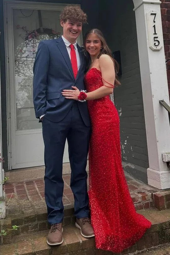 Lumidress Stunning Off-the-Shoulder Sequin Glitter Long Prom Dress