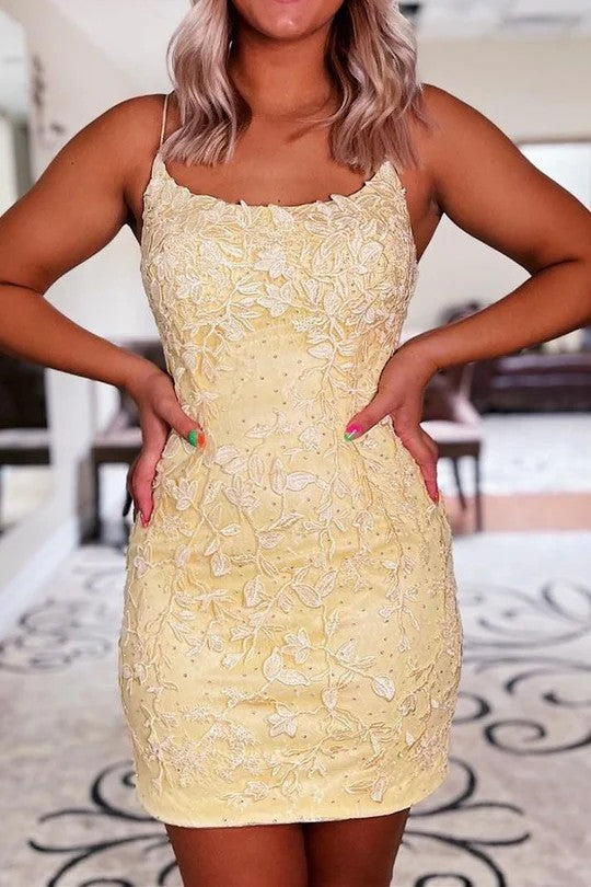 Lumidress Elegant Lace Appliqued Bodycon Mini Dress for Party & Cocktail