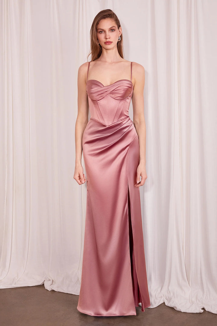 Lumidress Red Sweetheart Neck High Slit Floor-Length Prom Dress