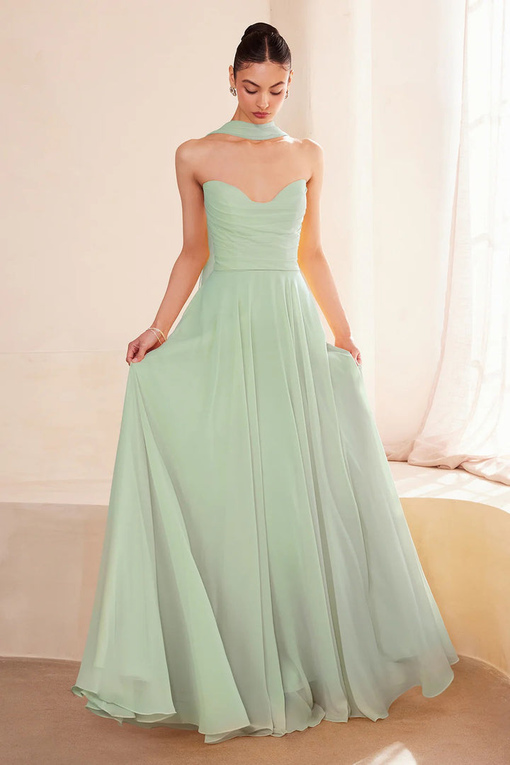 Lumidress Ethereal Chiffon A-Line Floor-Length Bridesmaids Dresses