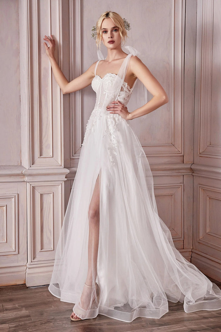 Lumidress Long Sleeveless Corset A-Line Wedding Gown