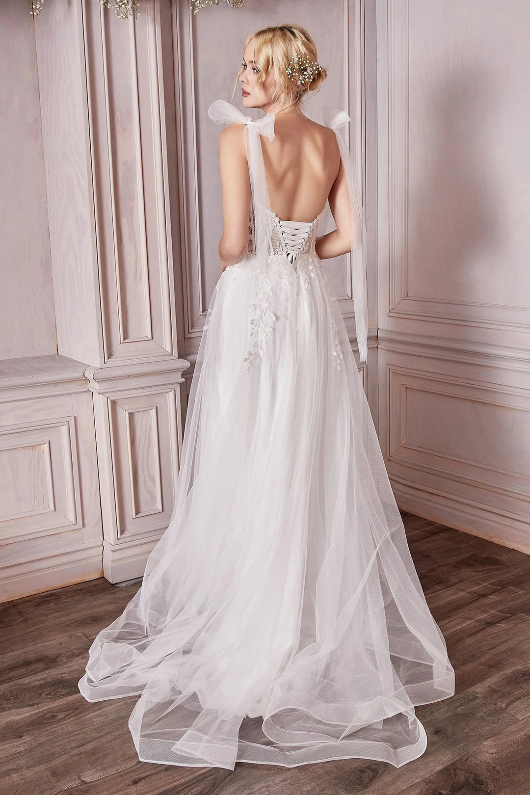 Lumidress Long Sleeveless Corset A-Line Wedding Gown