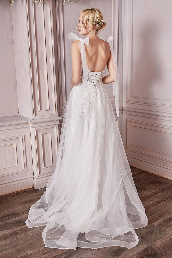 Lumidress Long Sleeveless Corset A-Line Wedding Gown