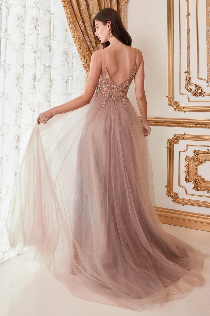 Lumidress Sleeveless V-Neck Bodice Secured with Spaghetti Straps
