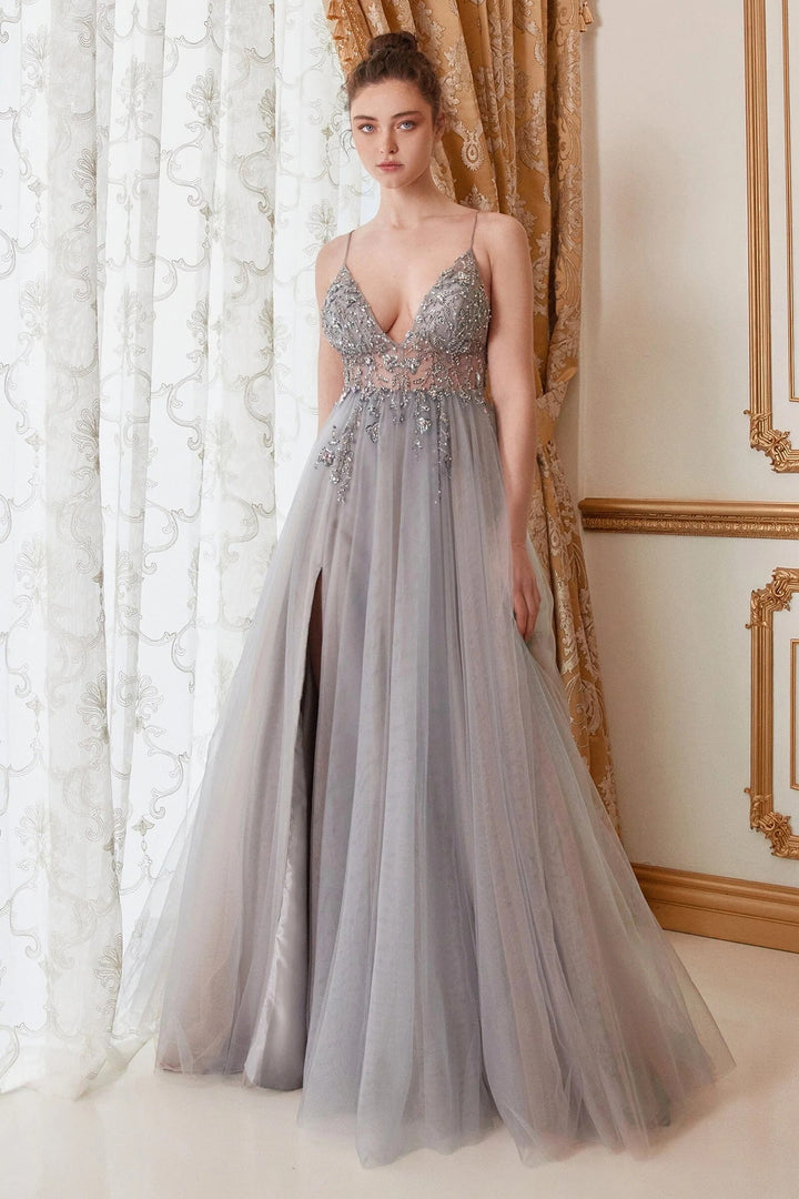 Lumidress Sleeveless V-Neck Bodice Secured with Spaghetti Straps