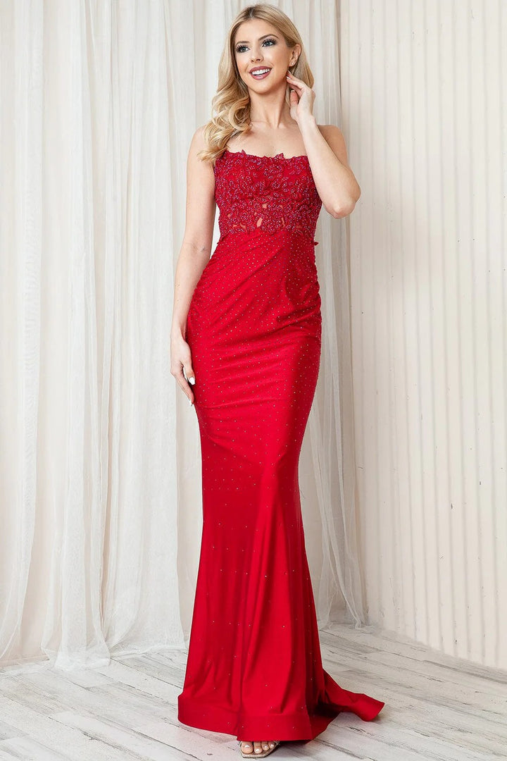 Lumidress Off Shoulder Square Neck Trumpet/Mermaid Satin Gown