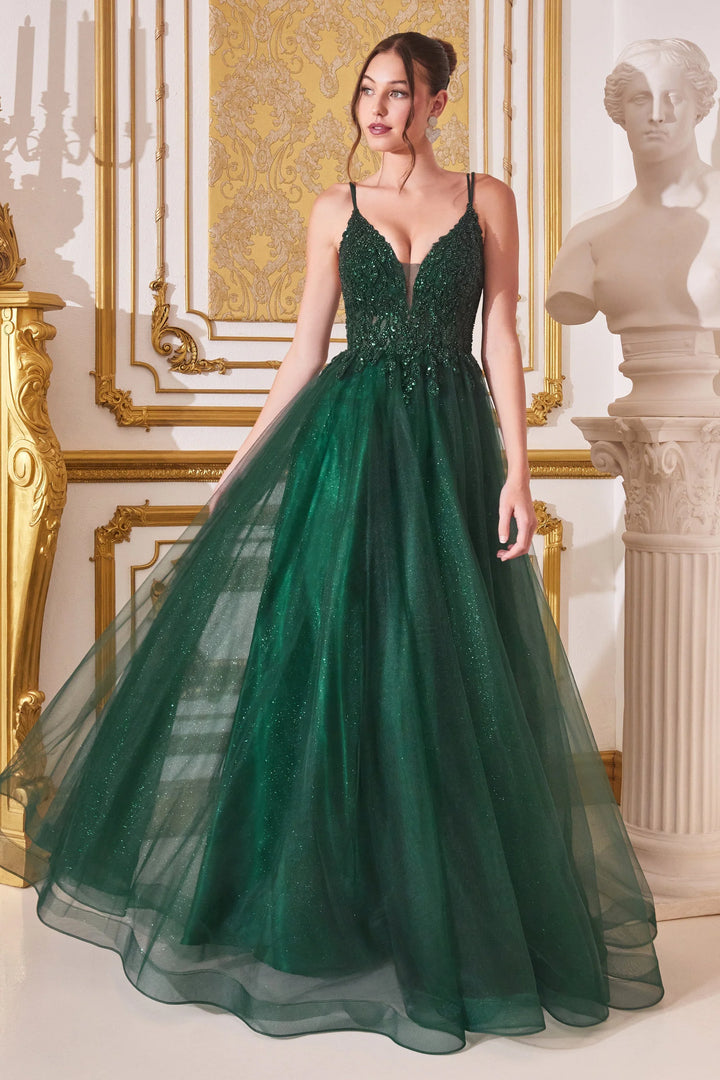 Lumidress Enchanting Long Sleeveless Floor-Length Glitter Tulle Dress