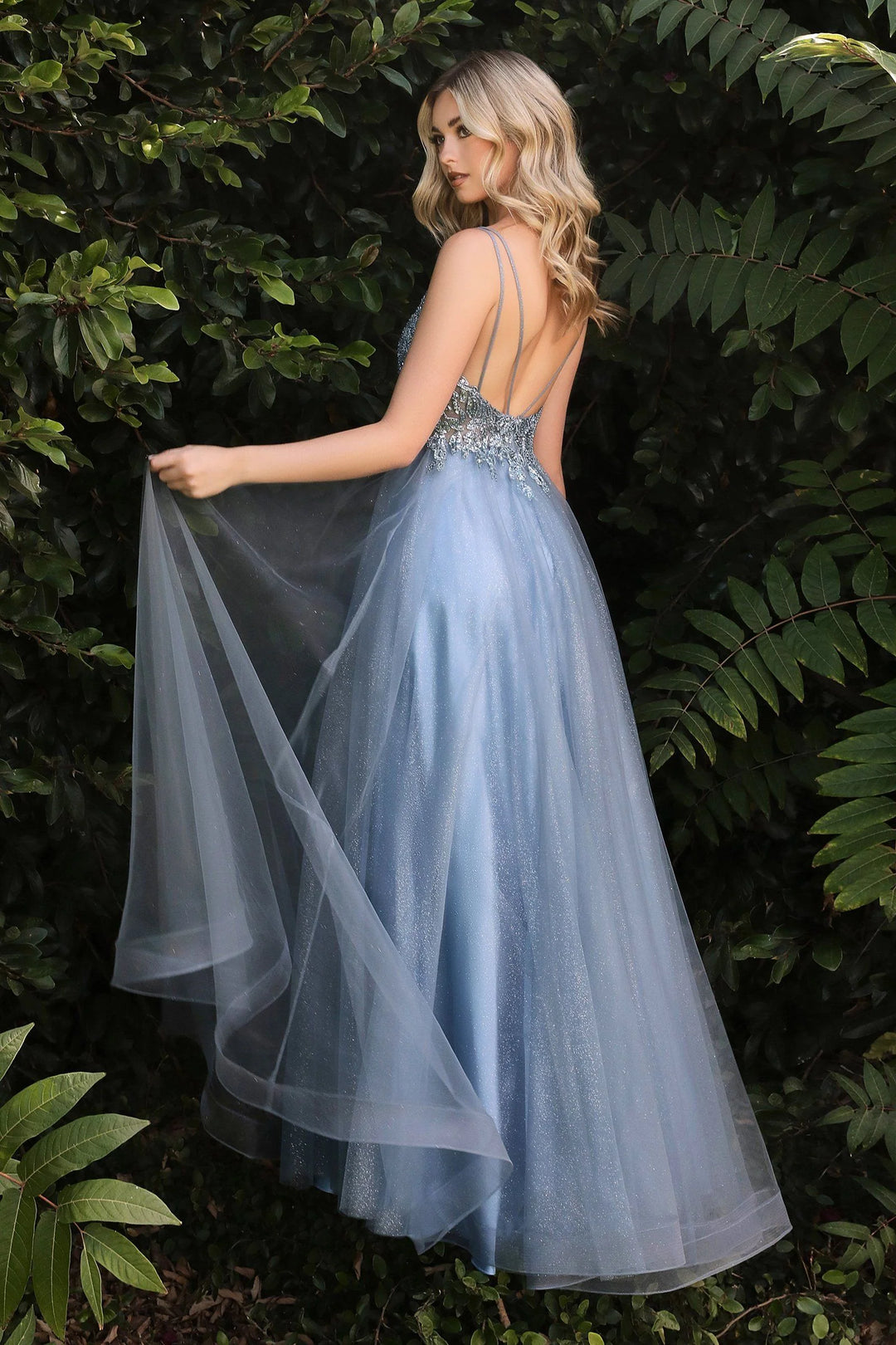 Lumidress Enchanting Long Sleeveless Floor-Length Glitter Tulle Dress