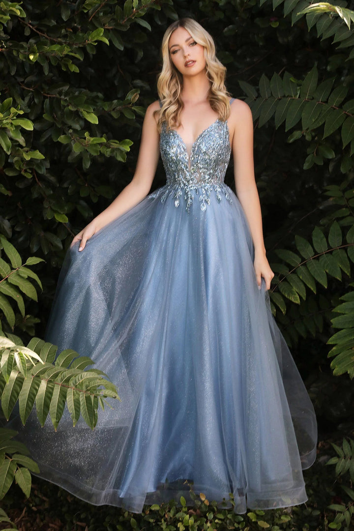 Lumidress Enchanting Long Sleeveless Floor-Length Glitter Tulle Dress