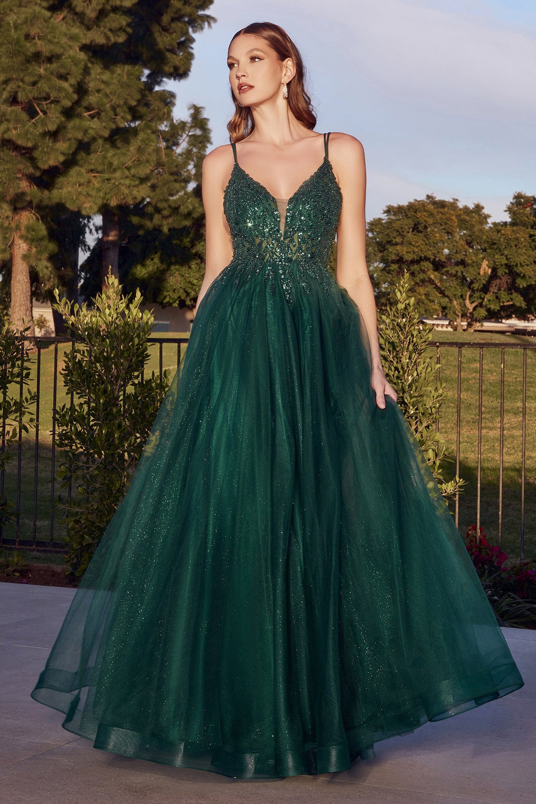 Lumidress Enchanting Long Sleeveless Floor-Length Glitter Tulle Dress