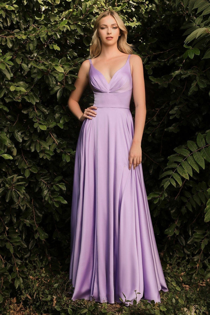 Lumidress Spaghetti Straps V-Neck A-Line Slit Bridesmaid Dress