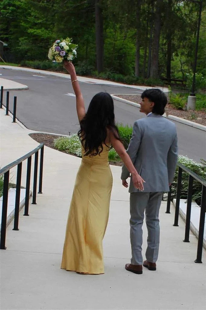 Lumidress Off-The-Shoulder Sweetheart Satin Sheath Prom Dress with Keyhole