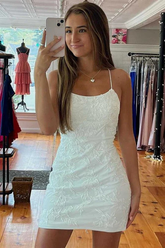 Lumidress Elegant Lace Appliqued Bodycon Mini Dress for Party & Cocktail