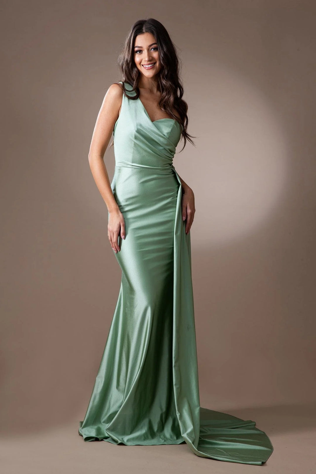 Lumidress One Shoulder Sweetheart Bodice Mermaid Plus Size Formal Gown