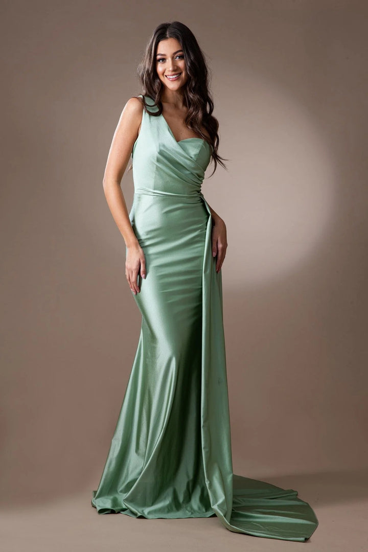 Lumidress One Shoulder Sweetheart Bodice Mermaid Plus Size Formal Gown