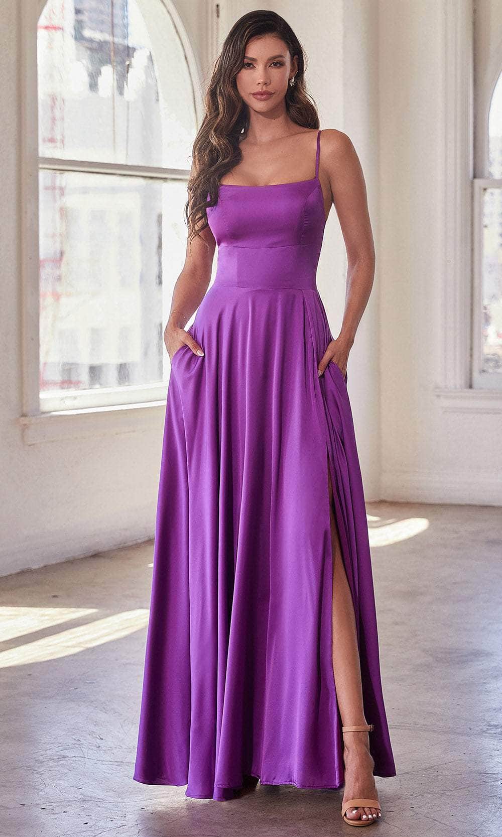 Lumidress Off-Shoulder Square Neck A-Line Prom Gown