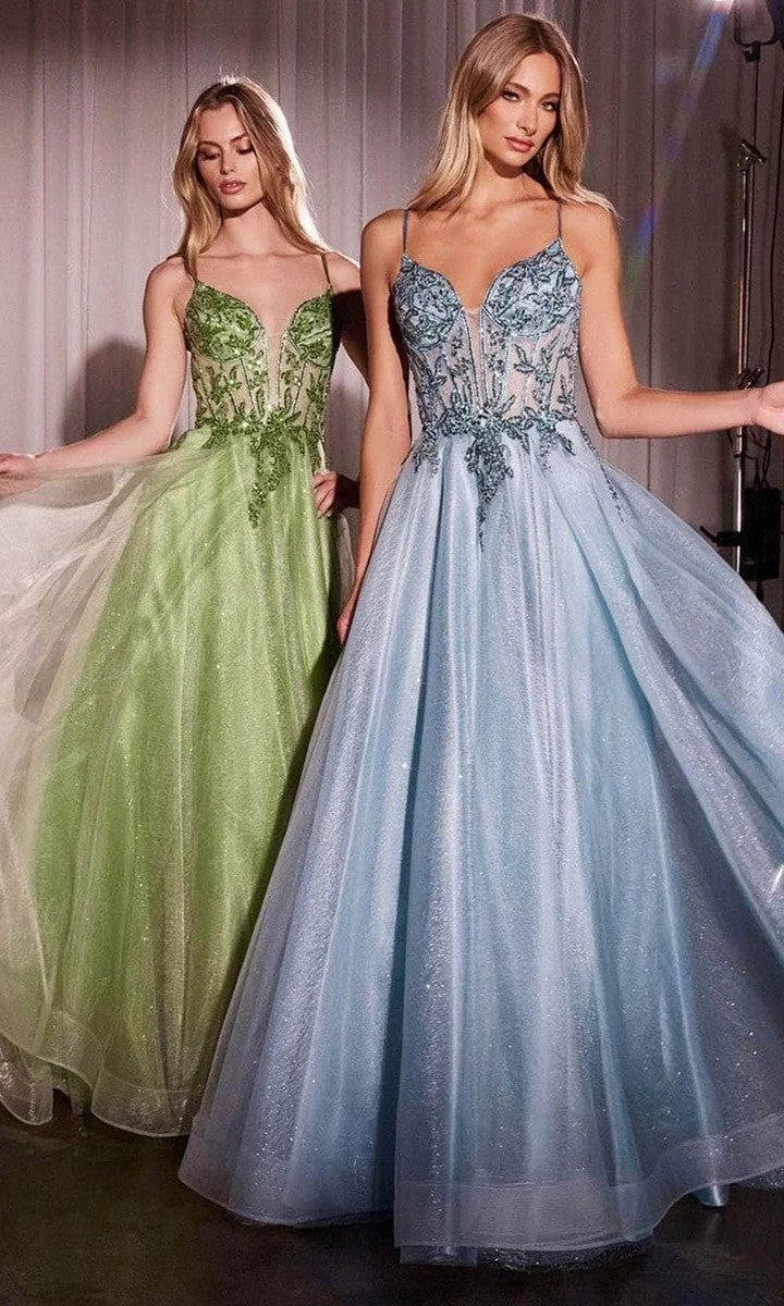 Lumidress Spaghetti Straps V-Neck Layered Skirt Tulle A-Line Prom Dress