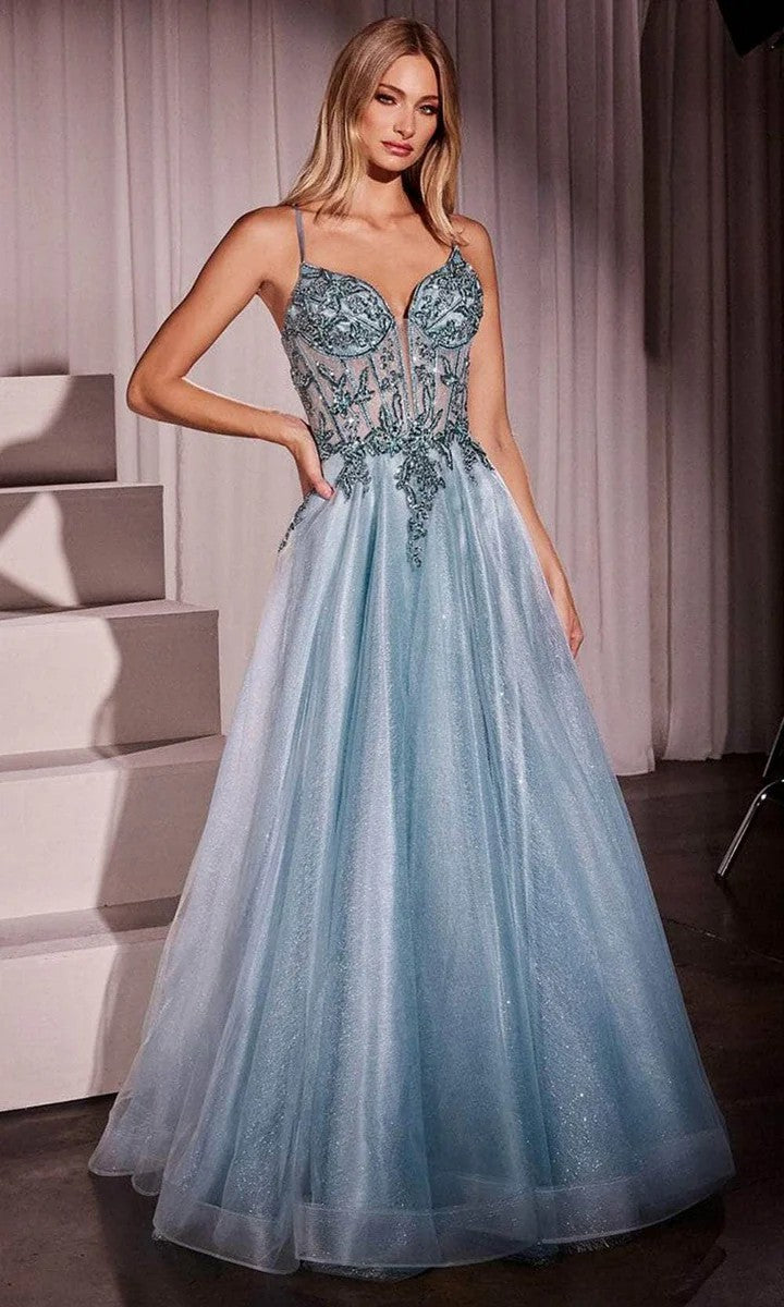 Lumidress Spaghetti Straps V-Neck Layered Skirt Tulle A-Line Prom Dress