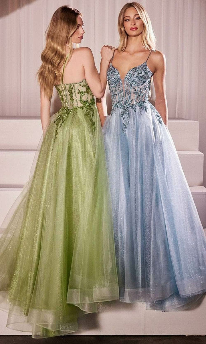 Lumidress Spaghetti Straps V-Neck Layered Skirt Tulle A-Line Prom Dress