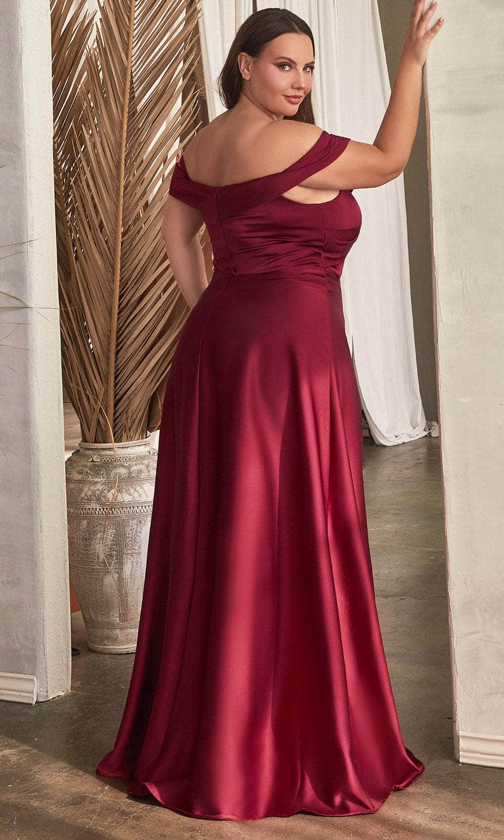 Lumidress Off Shoulder Knotted A-Line Satin Gown