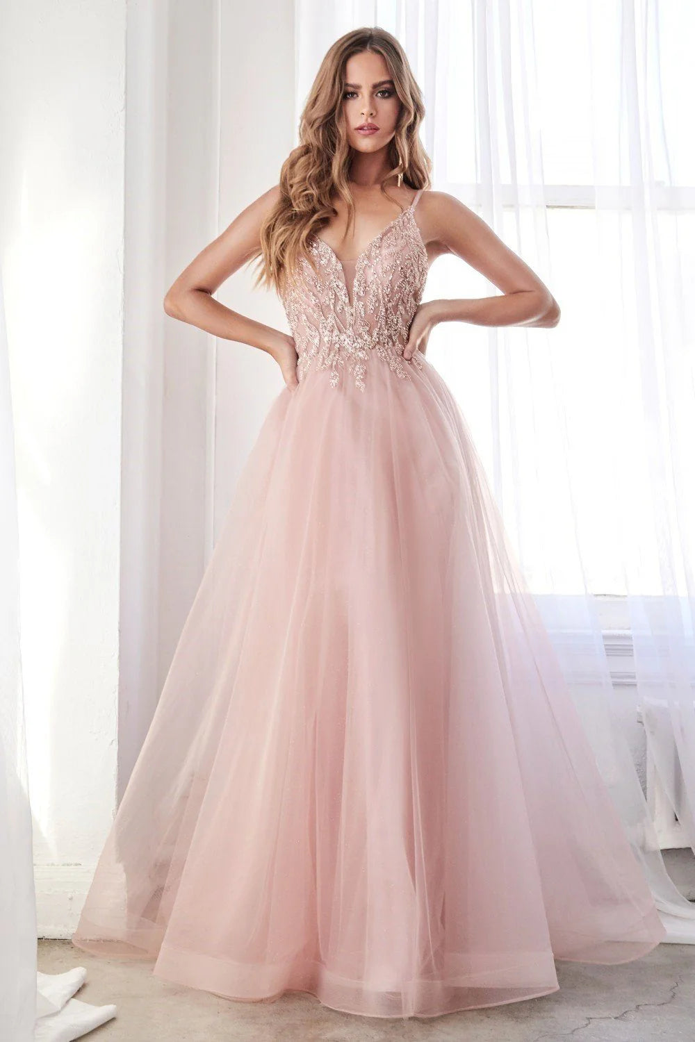 Lumidress Enchanting Long Sleeveless Floor-Length Glitter Tulle Dress