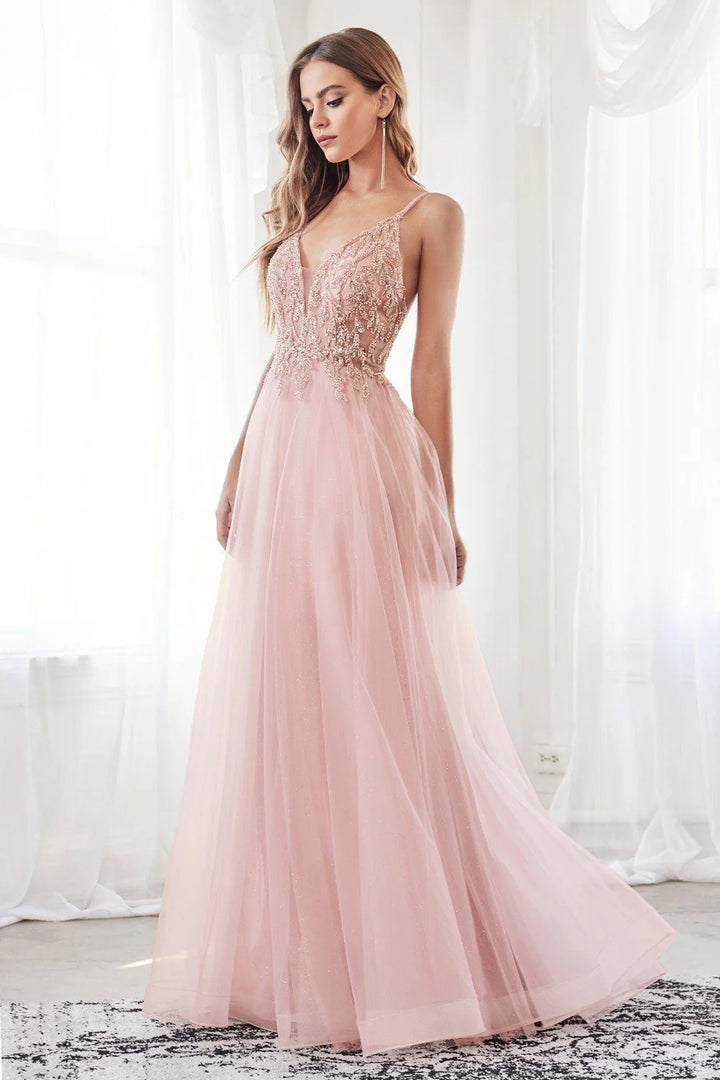 Lumidress Enchanting Long Sleeveless Floor-Length Glitter Tulle Dress