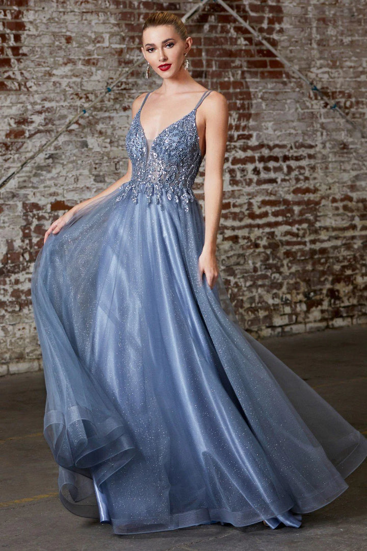 Lumidress Enchanting Long Sleeveless Floor-Length Glitter Tulle Dress