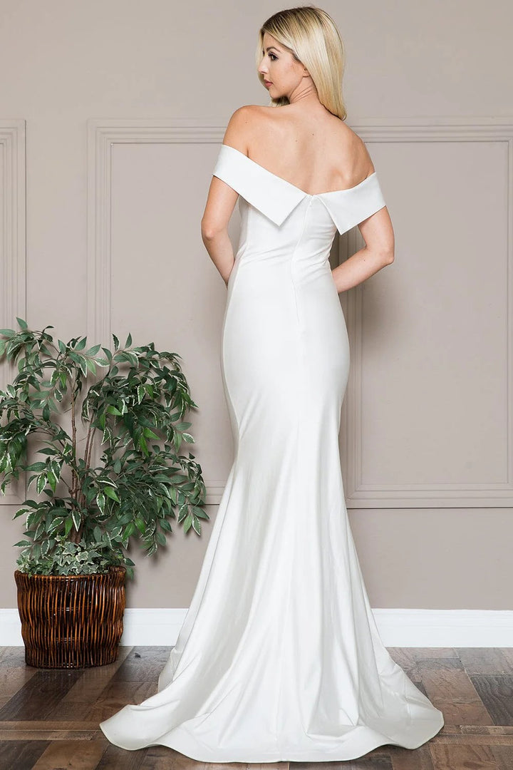 Lumidress Classic White Off-Shoulder Mermaid Gown