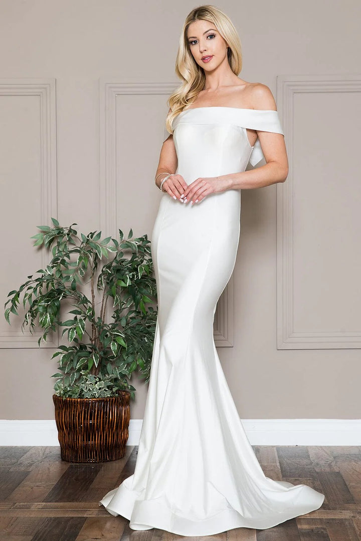 Lumidress Classic White Off-Shoulder Mermaid Gown