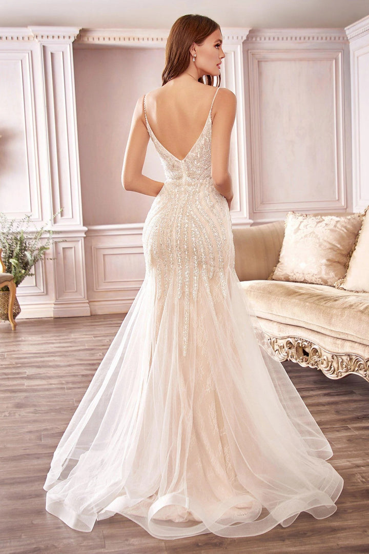 Lumidress Off Shoulder V-Neck Tulle Trumpet/Mermaid Wedding Dress