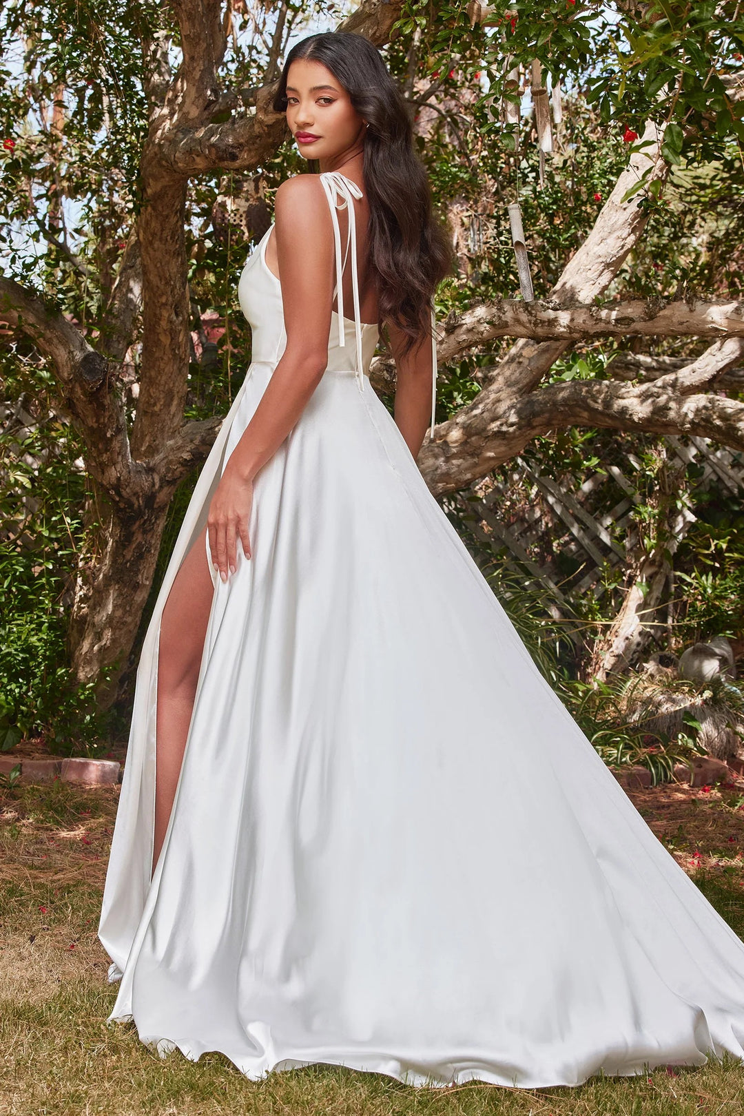 Lumidress Satin Sleeveless Cowl Neck A-Line Gown